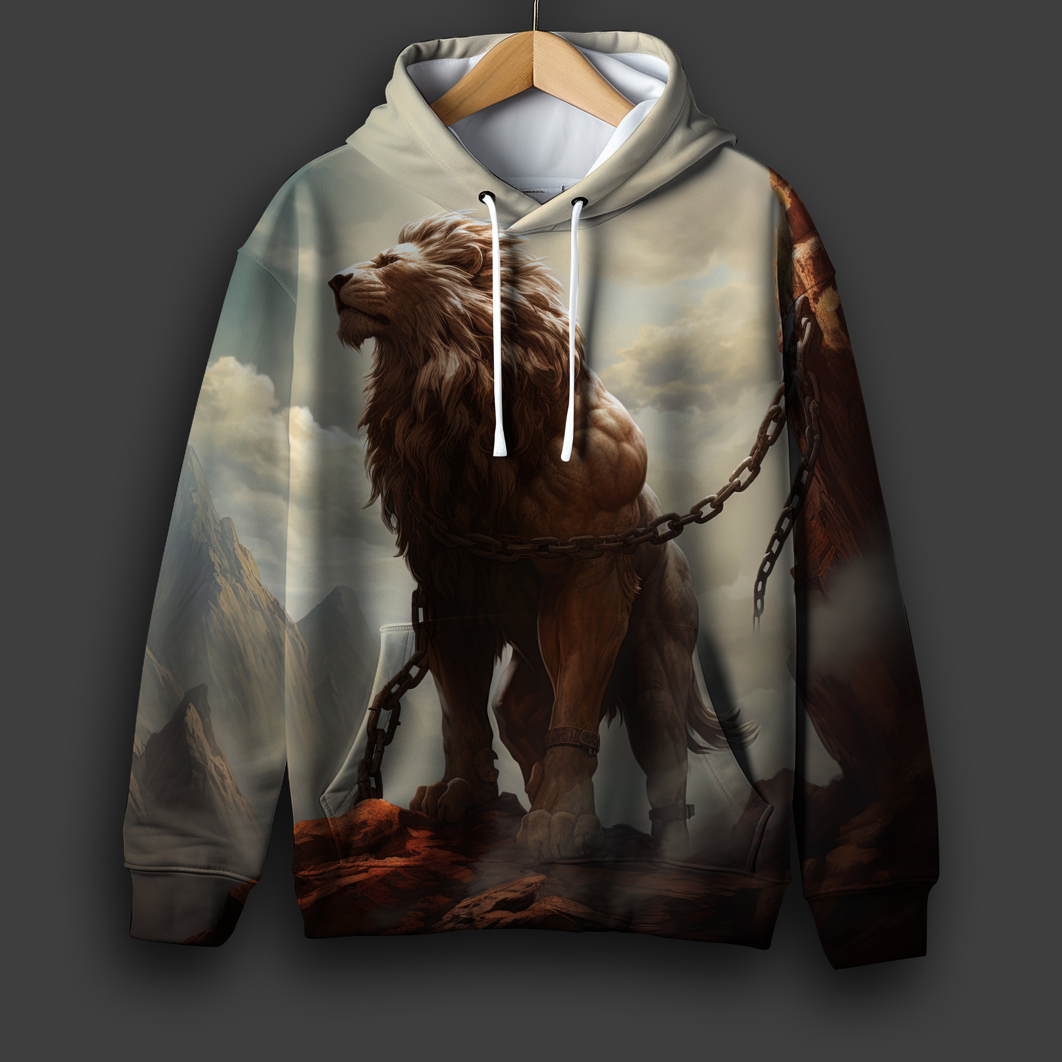 Lion print hoodie sales